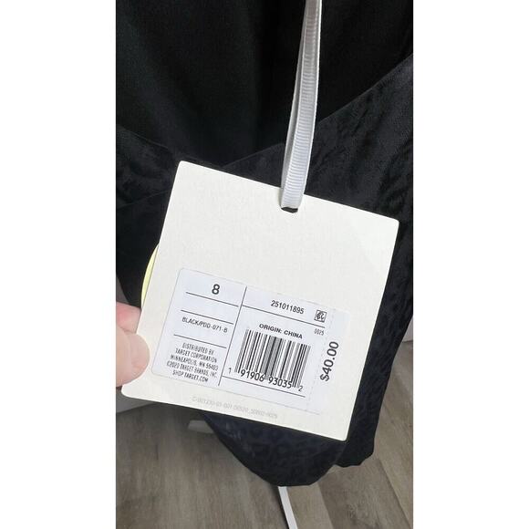 Cushnie X Target Dress womens Size 8 Wrap satin leopard print Black slip Party - Picture 10 of 13